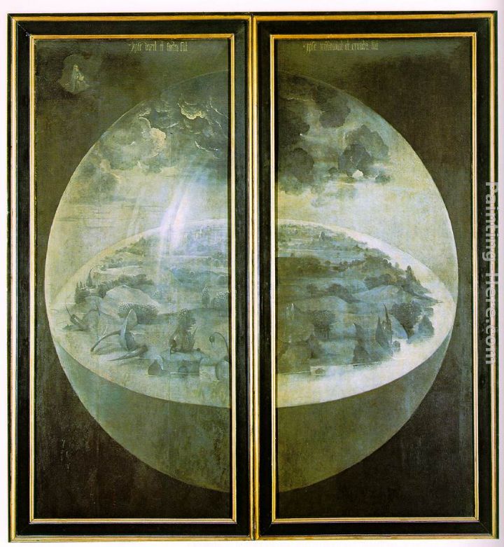 Garden of Earthly Delights, outer wings of the triptych painting - Hieronymus Bosch Garden of Earthly Delights, outer wings of the triptych art painting